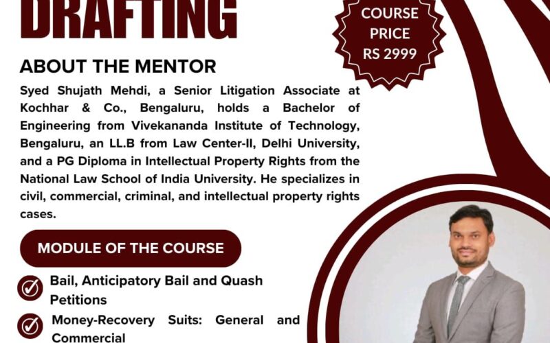 4 Week Live Course on Drafting by Legal Specs: Apply Now!