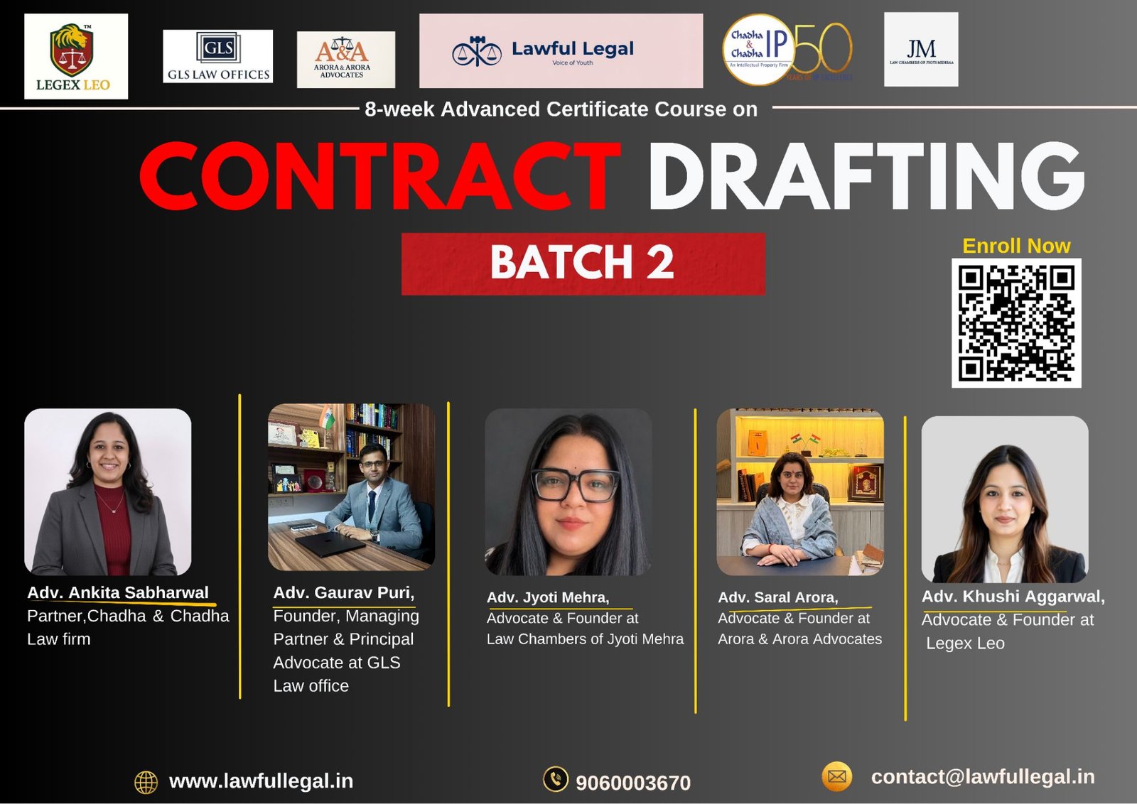8-Week Online Certificate Course on Advanced Contract Drafting Learn from 4 Founders & 1 Partner :&nbsp; Enrolment Open Till 23 October